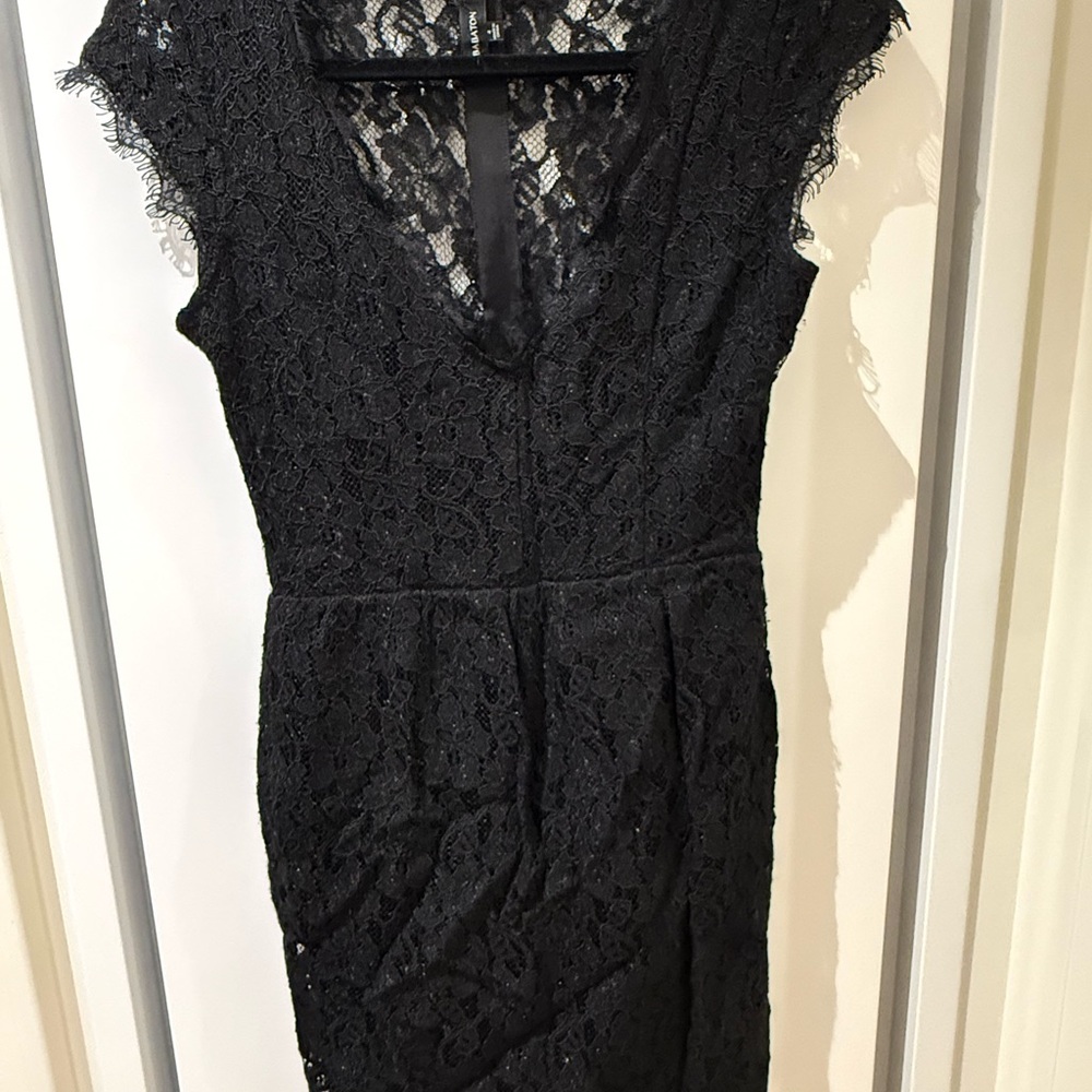 Babaton Black Lace Midi Dress